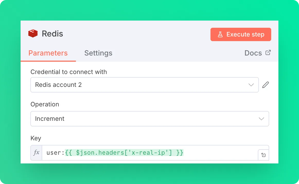 Redis increment operation in n8n
