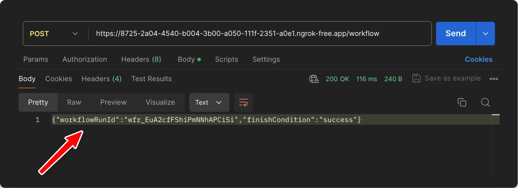 Local workflow request